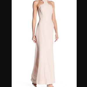 Nordstrom pink halter mermaid dress formal gown 14